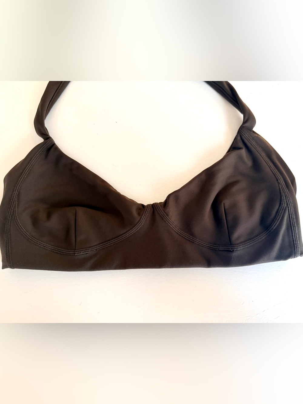 Halter Contour Sports Bra in Velvet Brown - Picture 5 of 8